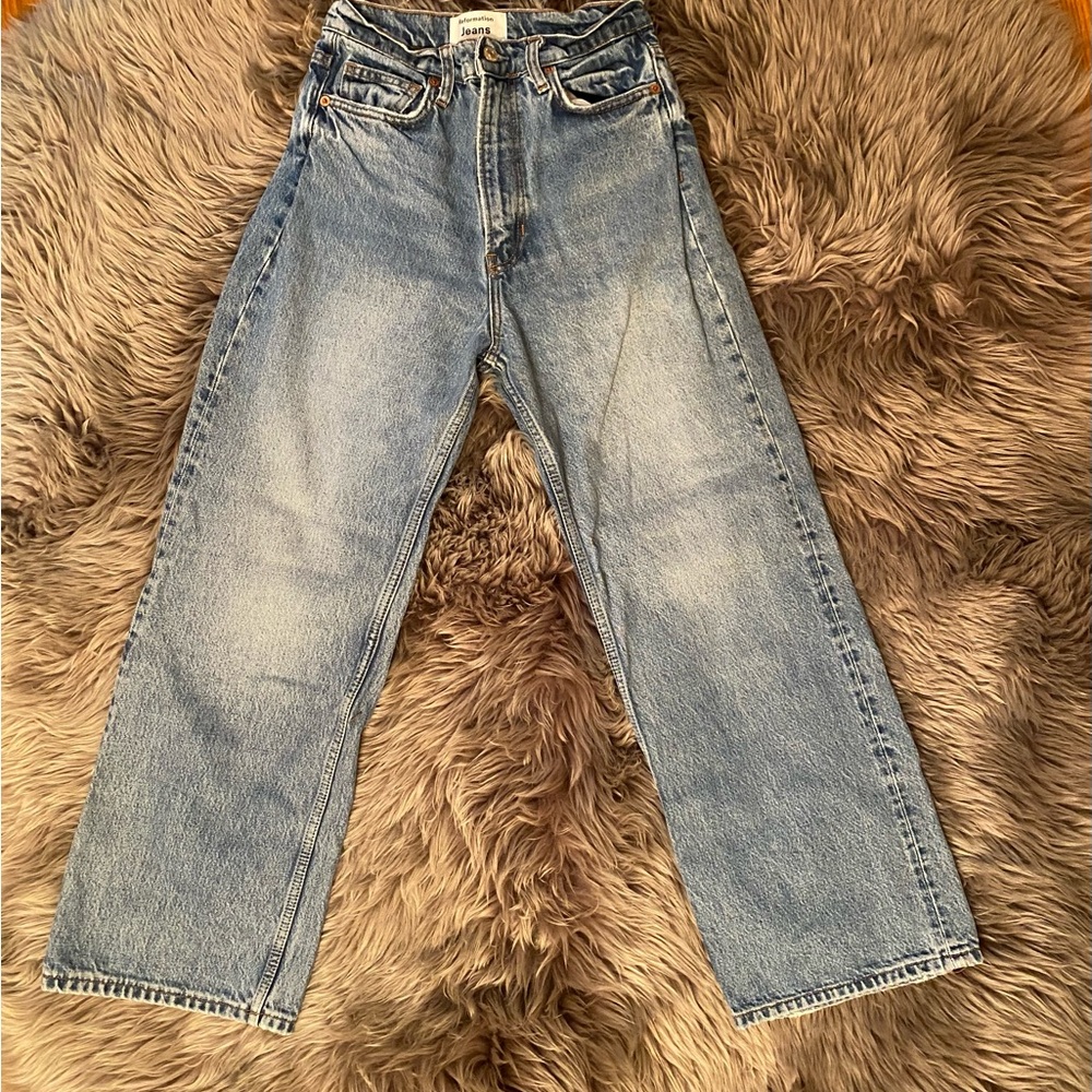 Reformation Sky Blue High Rise Ankle Jeans